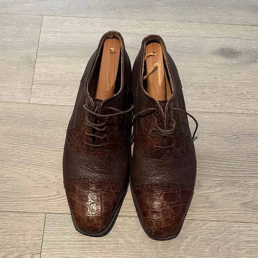 Zelli Classic Brown Leather Men's Oxfords